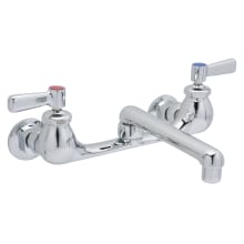 Wall Mounted Lead Free Double Handle Sink Faucet with Metal Lever Handles and 0.5 GPM Vandal-Resistant Pressure Compensating Aerator from the AquaSpec Collection
