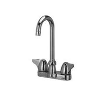 4" Centerset Gooseneck Lead Free Double Handle Faucet with Metal Wrist Blades and 0.5 GPM Vandal-Resistant Pressure Compensating Aerator from the AquaSpec Collection