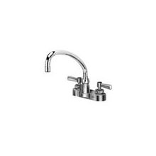 4" Centerset Gooseneck Lead Free Double Handle Faucet with Metal Lever Handles from the AquaSpec Collection