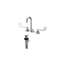 Widespread Lead Free Double Handle Faucet with 6" Metal Wrist Blades and Pop-Up Drain from the AquaSpec Collection