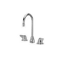 Widespread Lead Free Double Handle Faucet with Metal Wrist Blades, Hose and Spray from the AquaSpec Collection