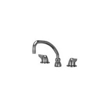 Widespread Lead Free Double Handle Faucet with Metal Wrist Blades, Inter-Connecting Copper Supply Tubes, Hose and Spray from the AquaSpec Collection