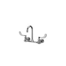 Wall Mounted Lead Free Double Handle Sink Faucet with 4" Metal Wrist Blades from the AquaSpec Collection