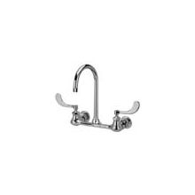 Wall Mounted Lead Free Double Handle Sink Faucet with 4" Metal Wrist Blades and 2.2 GPM Vandal-Resistant Pressure Compensating Laminar Flow Outlet from the AquaSpec Collection