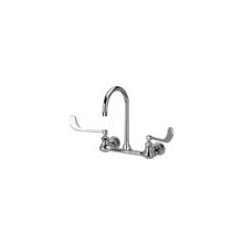 Wall Mounted Lead Free Double Handle Sink Faucet with 6" Metal Wrist Blades from the AquaSpec Collection