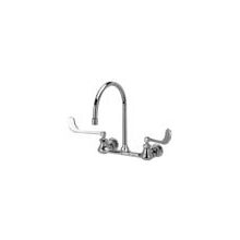 Wall Mounted Lead Free Double Handle Sink Faucet with 6" Metal Wrist Blades from the AquaSpec Collection