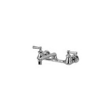 Wall Mounted Lead Free Double Handle Sink Faucet with Metal Lever Handles and 2-1/2" Long Swivel Inlets with Integral Stops from the AquaSpec Collection