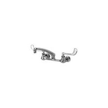Wall Mounted Lead Free Double Handle Sink Faucet with 6" Metal Wrist Blades from the AquaSpec Collection