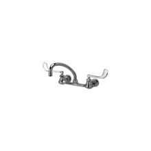Wall Mounted Lead Free Double Handle Sink Faucet with 6" Metal Cross Handles from the AquaSpec Collection