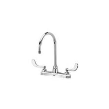 AquaSpec Gooseneck Lead Free Double Handle Kitchen Faucet with Laminar Flow Control and Hose and Spray