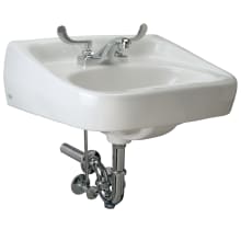 Zurn One 18-1/4" vitreous China Wall Mounted Bathroom Sink with 0.5 GPM Deck Mounted Brass Bathroom Faucet