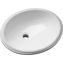 19" Oval Vitreous China Undermount Bathroom Sink with Overflow