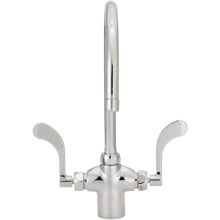 AquaSpec Laboratory Gooseneck Faucet, Single Hole with 2 Handles - 2.2 GPM Aerator, 8” Spout, Wrist Blade Handles