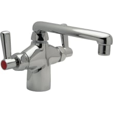 AquaSpec Laboratory Faucet, Single Hole with 2 Handles - 2.2 GPM Aerator, 6” Swing Spout, Mixing Yoke, Lever Handles
