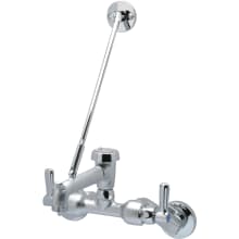 AquaSpec Service Sink Faucet- 6" Vacuum Breaker, 2 1/2" Swivel Inlets, Threaded Outlet, Hook, Wall Brace, Lever Handles