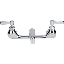 2.2 GPM Wall Mounted Double Handle Utility Faucet with Metal Handles