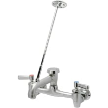 Aquaspec Wall-Mount Service Sink Faucet -Vacuum-Breaker Spout, Pail Hook, Wall Brace, Metal Lever Handles-