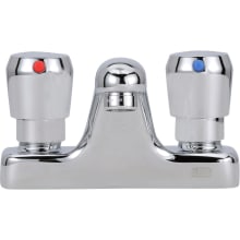 AquaSpec Metering Faucet, Deck Mount with 1.0 GPM Spray Outlet, 4-1/4” Spout, Push-Button Handles