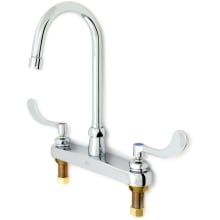 AquaSpec 0.5 GPM Standard Kitchen Faucet With Gooseneck Spout And Wrist Blade Handles