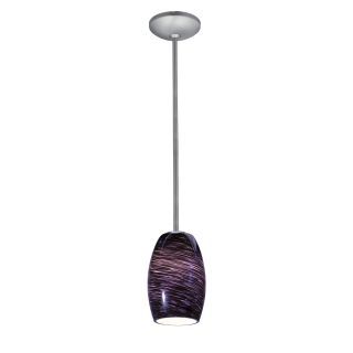 A thumbnail of the Access Lighting 28078-1R Brushed Steel / Plum Swirl