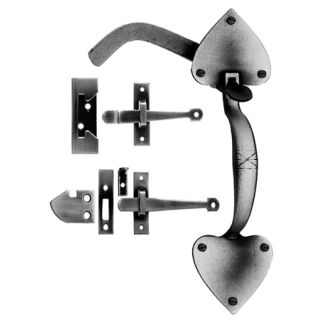 Acorn Manufacturing ATUBI Black 12-3/16 Spear Handle Passage Rim Latch for  Interior and Light Exterior Doors 