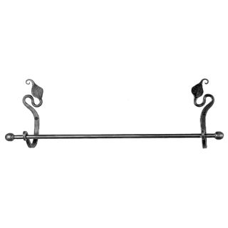 Wrought Iron Towel Bar with Leaf Design
