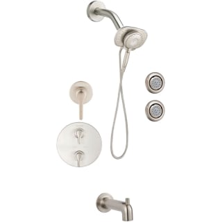 American Standard Studio S Duo 3 295 Brushed Nickel Studio S Thermostatic Shower System With Shower Head Hand Shower Bodysprays Shower Arm Hose Tub Spout Diverter And Valve Trim Faucet Com
