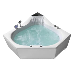 Ariel Pw1685959cw1 White Platinum 59 3 5 Corner Acrylic Whirlpool Tub With Center Drain Drain Assembly And Overflow With Led Chromotherapy And Bluetooth Faucet Com