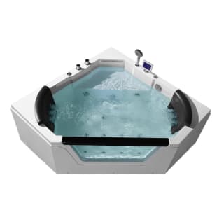 Ariel Pw1565959cw1 White Platinum 59 3 5 Corner Acrylic Whirlpool Tub With Right Drain Drain Assembly And Overflow With Led Chromotherapy And Bluetooth Faucet Com