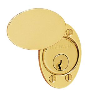 Baldwin 6755031 Non-Lacquered Brass Oval Cylinder Lock Cover Plate 