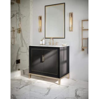 A thumbnail of the BEMMA V-GR36SFM-S-3 Midnight Black / Carrara Marble Top / Satin Brass Hardware