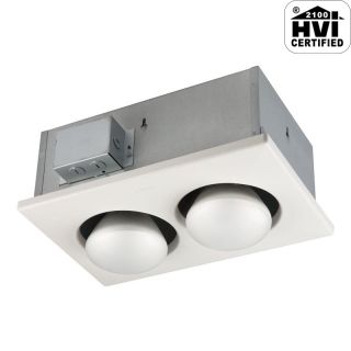 Broan 163 White 500w Infrared Two Bulb Heater