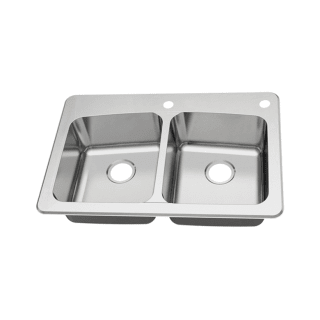 Build Essentials Dss3322dm5050 Stainless Steel 33 Drop In Or Undermount Double Basin Stainless Steel Kitchen Sink Faucet Com