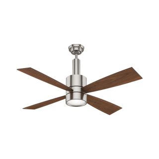 Casablanca Bullet LED 54-in Brushed Nickel Indoor Ceiling Fan with Wall-Mounted Remote (4-Blade)