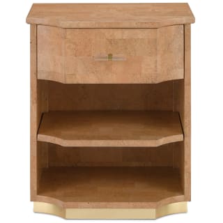 Currey And Company 3000 0122 Natural Cork Brass Renee 22 Wide Brass Cork And Mahogany Nightstand With Adjustable Shelf Lightingdirect Com