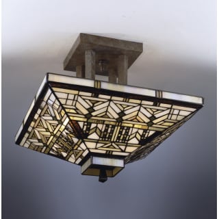 Dale Tiffany 7442 2ltf Antique Brass Oak Park Mission Semi Flush
