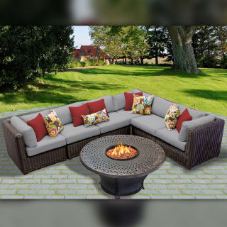 Delacora Venice 07f Grey Gray Venice Outdoor 7 Piece Conversation