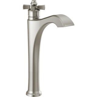 Delta 757 BL DST Matte Black Dorval 1.2 GPM Deck Mounted Vessel Single Hole Bathroom Faucet with Cross Handle Less Drain Assembly FaucetDirect