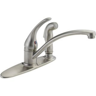 Foundations 2-Handle Kitchen Faucet w/Side Sprayer in Stainless by Delta 