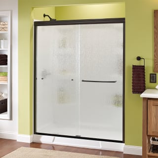 Delta Sd Bronze Classic 60 Wide Sliding Semi Frameless Shower Door With Rain Glass Faucetdirect Com Delta Sd Bronze Classic 60 Wide Sliding Semi Frameless Shower Door With Rain Glass Faucetdirect Com