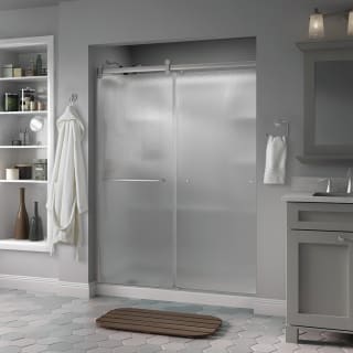 Delta Sd Nickel Classic 60 Wide Sliding Frameless Shower Door With Rain Glass Faucetdirect Com