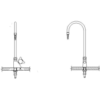 Delta W6600 R6 Chrome Commercial Single Cross Handle Laboratory