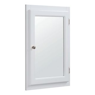 Design House 537621 White 18 Framed Single Door Mirrored Medicine