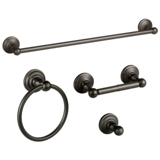 Design House 188649 Oil Rubbed Bronze Calisto Bathroom Accessory Set with  24 Center to Center Towel Bar, Towel Ring, Toilet Paper Holder, and Robe  Hook 
