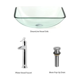 Dreamline Dlbg 17 Gt40 Yp0ch Chrome 18 7 8 Glass Vessel Bathroom
