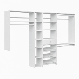 Easy Track PH44-WH White 108 Inch Wide Ultimate Closet Organizer System 