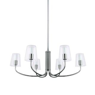 Eglo 201514A Chrome Noventa 29 Wide 6 Light Shaded LED Chandelier with Clear Shades LightingDirect