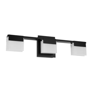 Eglo 203963A Matte Black Vente 3 Light 21 Wide LED Bathroom Vanity Light with Frosted Glass Shades LightingDirect