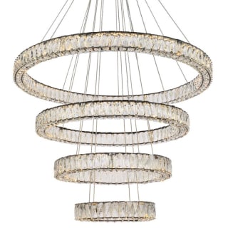 Monroe 42 Wide Chrome and Crystal 4-Tier LED Chandelier