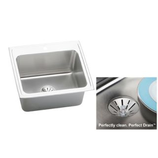 Elkay Dlr252210pd3 3 Faucet Holes Lustertone 25 Drop In Single Basin Stainless Steel Kitchen Sink With Basket Strainer Faucet Com